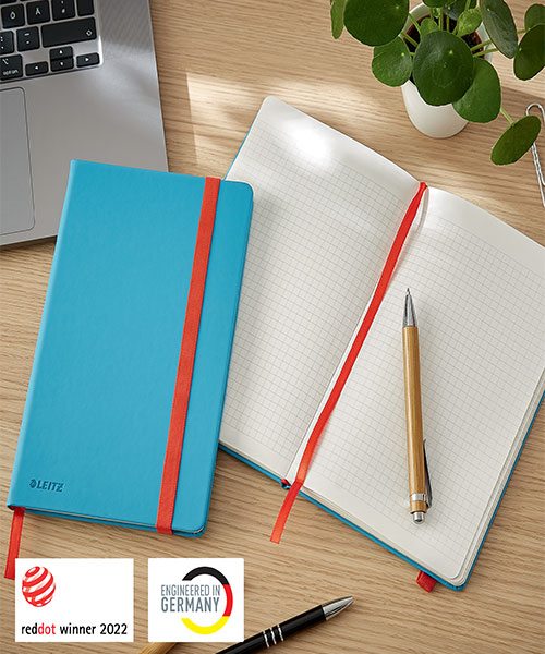 Leitz Cosy Soft Touch Ciltli Kapaklı Kareli Orta Boy Defter A5 44540061 Mavi