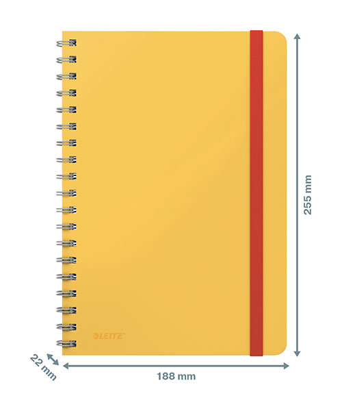 Leitz Cosy Soft Touch Spiralli Büyük Boy Kareli Defter B5 44840019 Sarı