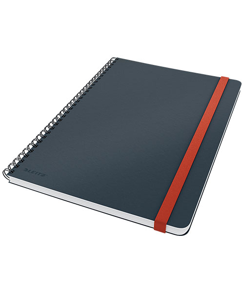 Leitz Cosy Soft Touch Spiralli Büyük Boy Kareli Defter B5 44840089 Gri