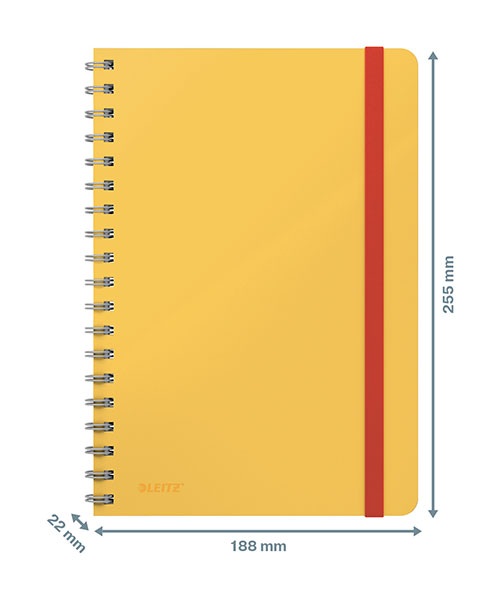 Leitz Cosy Soft Touch Spiralli Büyük Boy Çizgili Defter 45270019 Sarı