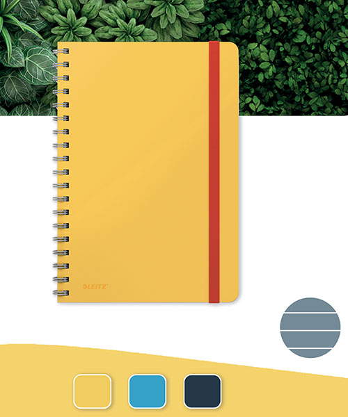 Leitz Cosy Soft Touch Spiralli Büyük Boy Çizgili Defter 45270019 Sarı