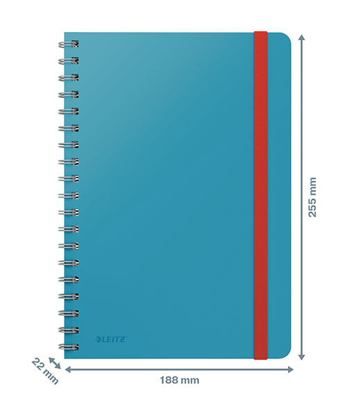 Leitz Cosy Soft Touch Spiralli Büyük Boy Çizgili Defter 45270061 Mavi