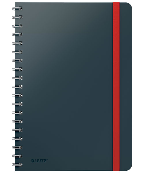 Leitz Cosy Soft Touch Spiralli Büyük Boy Çizgili Defter 45270089 Gri