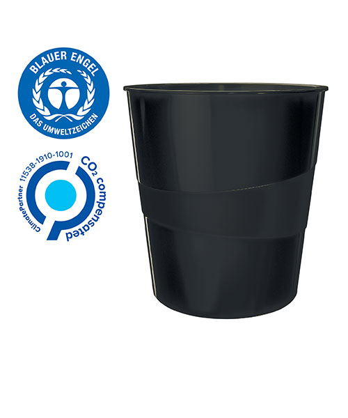 Leitz Recycle Çöp Kovası 15L siyah 53280095 Siyah