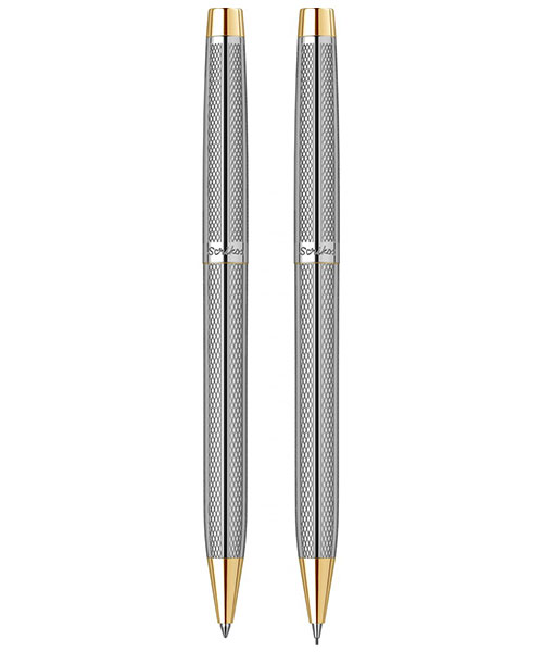 Scrikss 722W Tükenmez Kalem - Versatil İkili Set Gold Krom