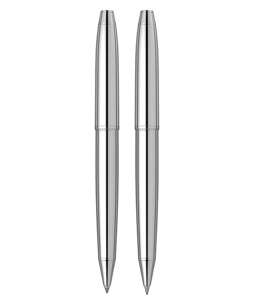 Scrikss Noble 35 Tükenmez Kalem - Versatil İkili Set Krom