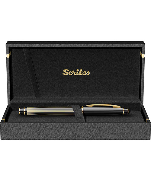 Scrikss Noble 35L Roller Çizgi Desenli Siyah Altın